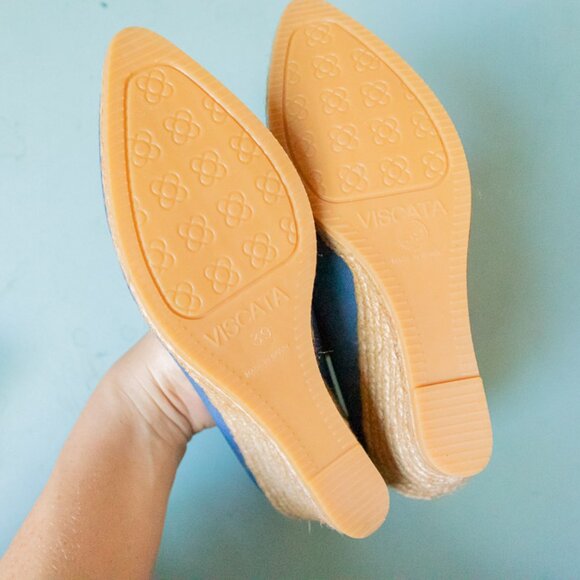NEW Viscata Roses Limited Edition Canvas V Cut Espadrille Wedges Size EU 39 - Picture 8 of 9